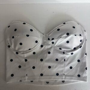 SHEIN White and Black Polka Dot Bandeau